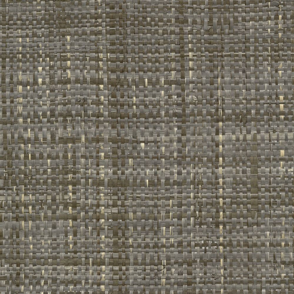 JF Fabrics 2700 97WF9061 Tones & Textures V1 Fan Deck Grasscloth & Natural Wallcovering in Charcoal / Brown / Chocolate