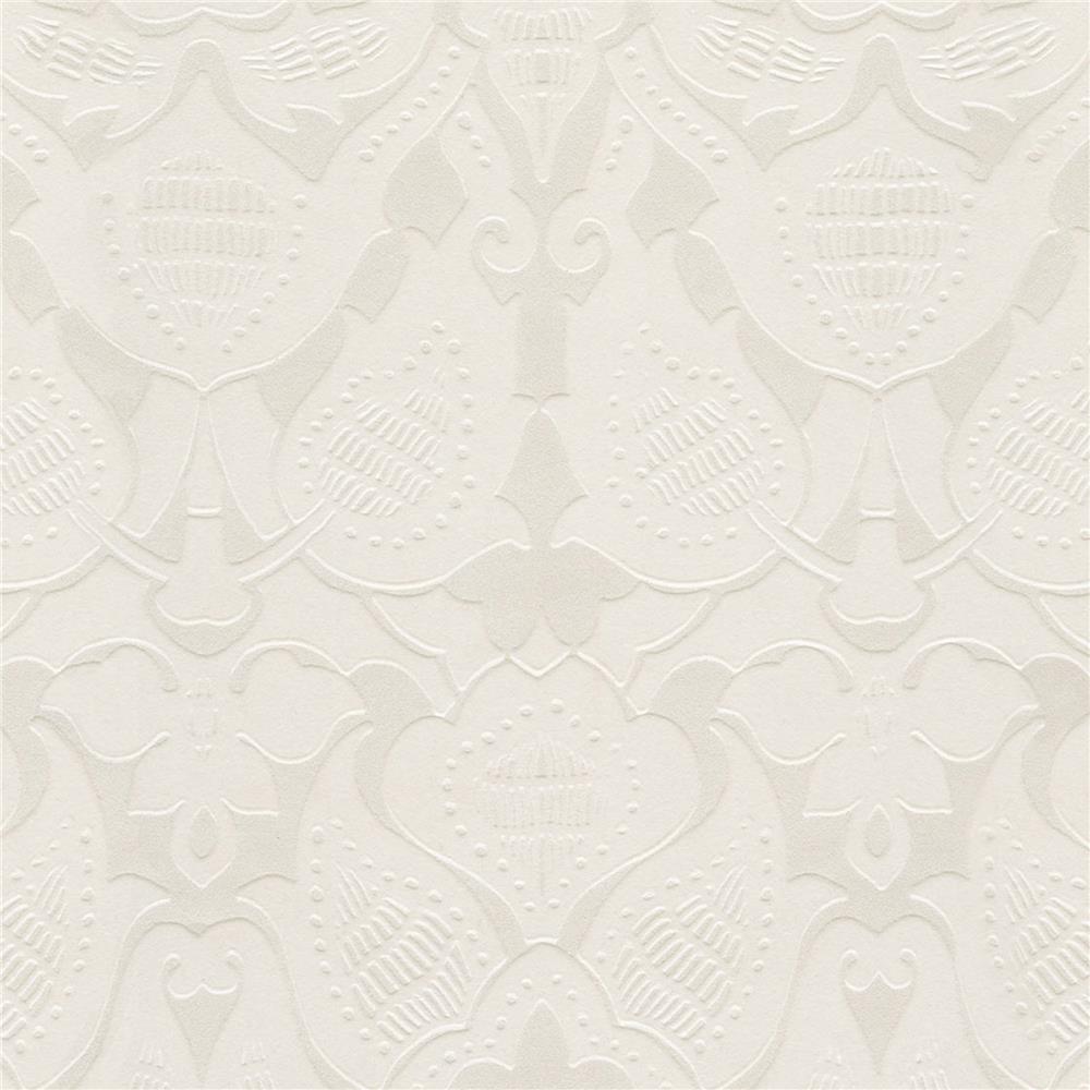 JF Fabrics 52075 91W8621 Karma Wallpaper in White