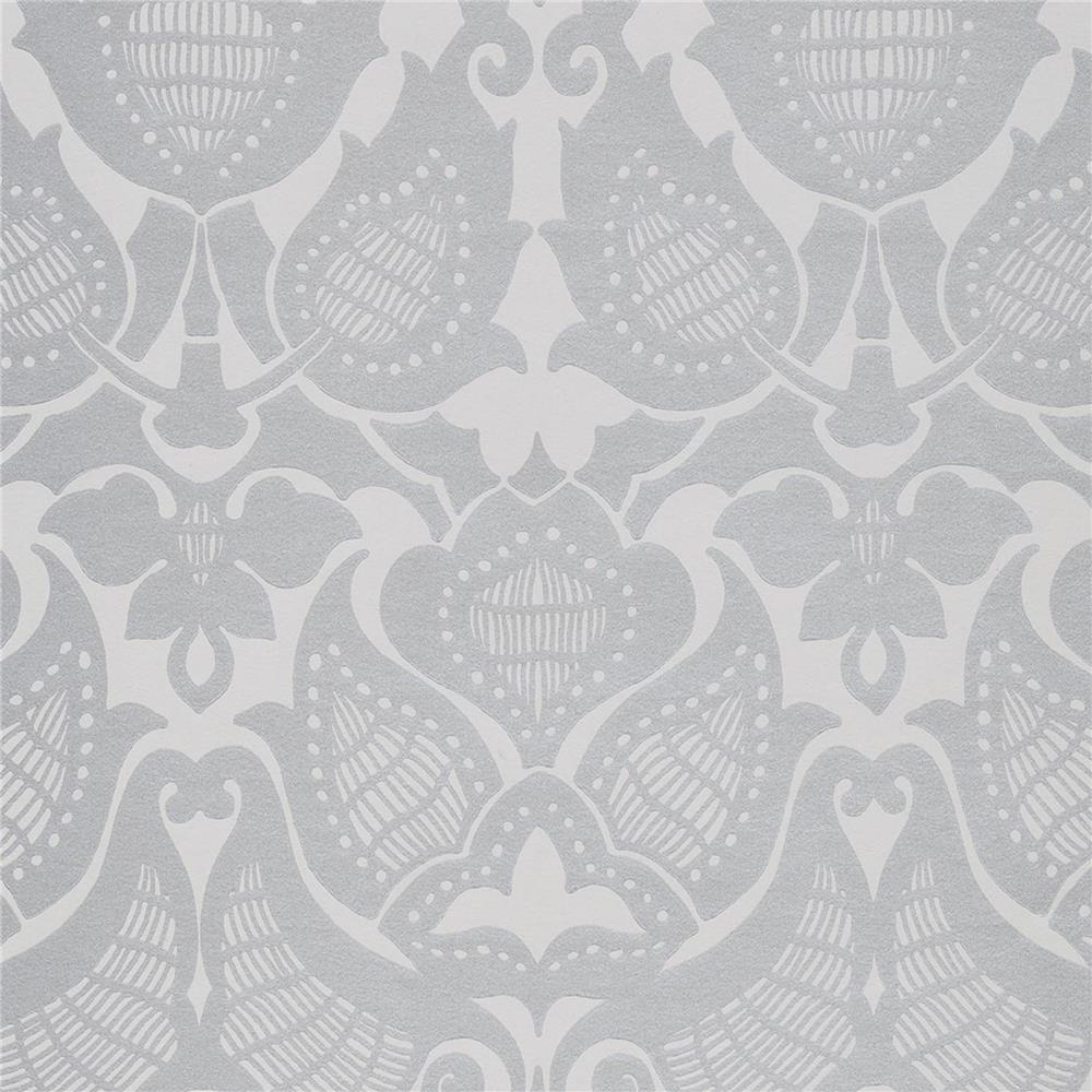 JF Fabrics 52076 92W8621 Karma Wallpaper in Silver; Grey