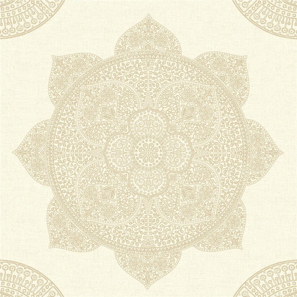 JF Fabrics 52077 15W8621 Karma Wallpaper in Yellow; Gold