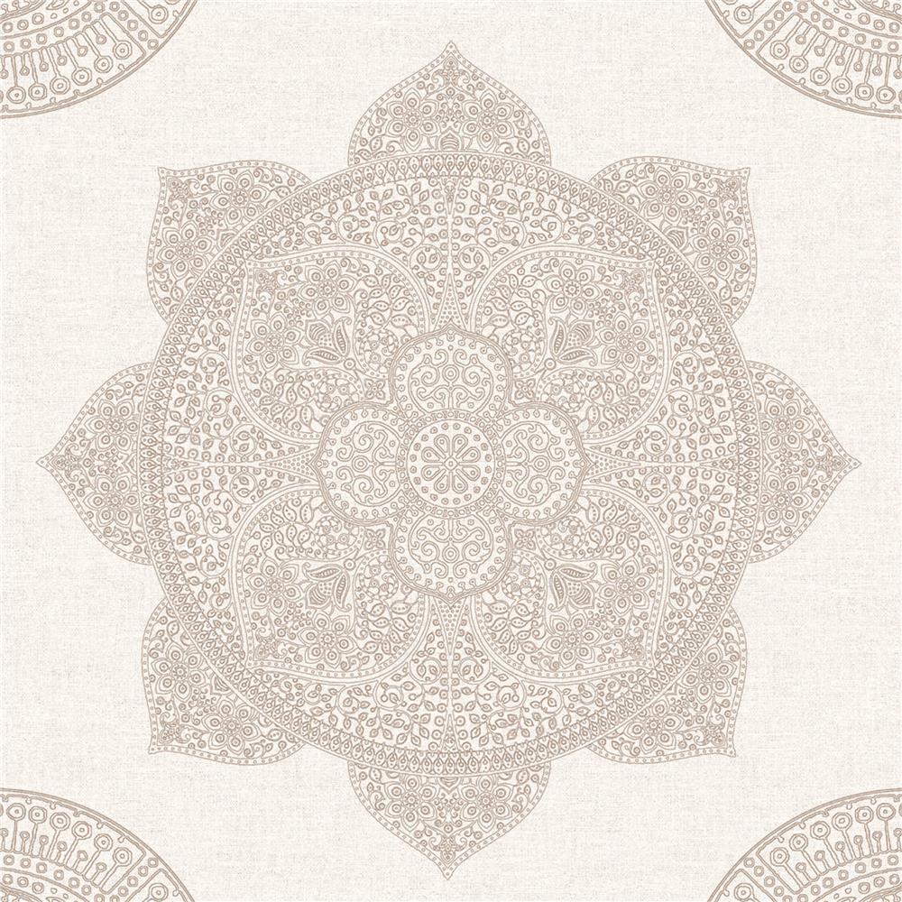 JF Fabrics 52077 42W8621 Karma Wallpaper in Blush; Rose Gold