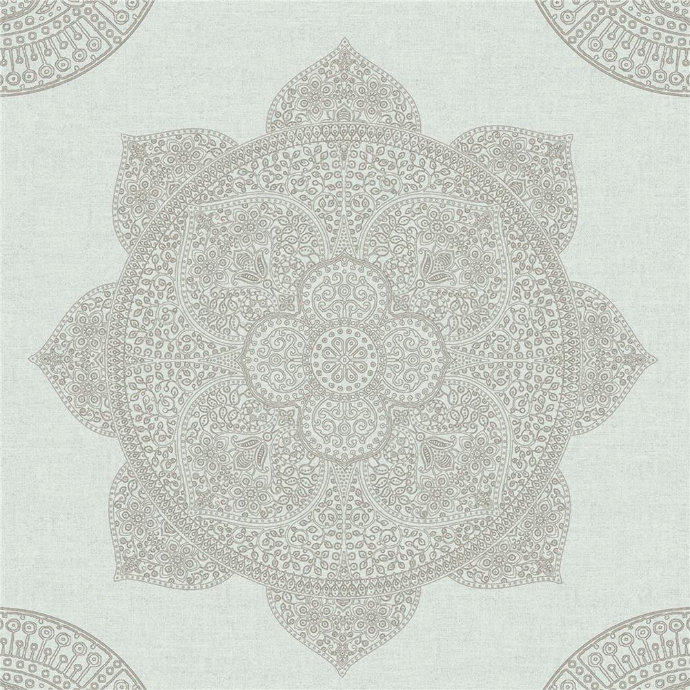 JF Fabrics 52077 61W8621 Karma Wallpaper in Aqua