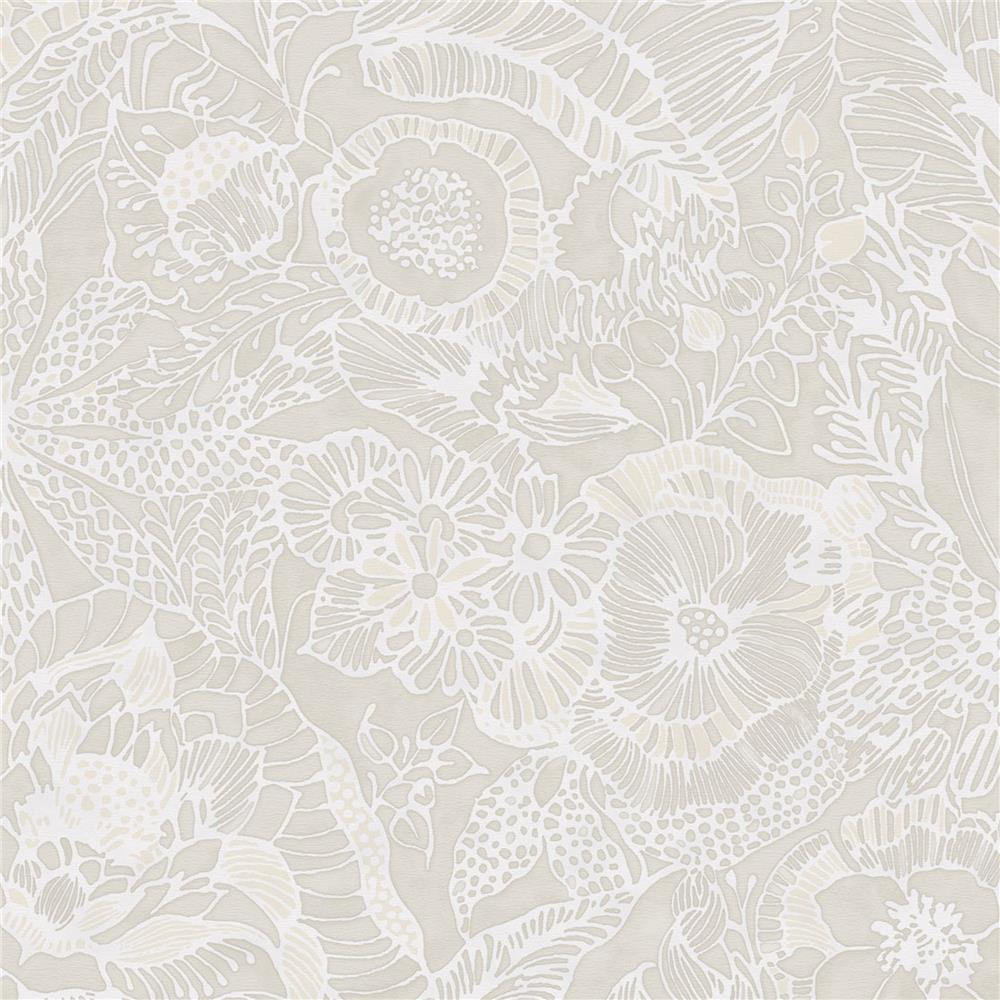 JF Fabrics 52085 92W8611 Impressions Wallpaper in Beige; Tan; Cream; White