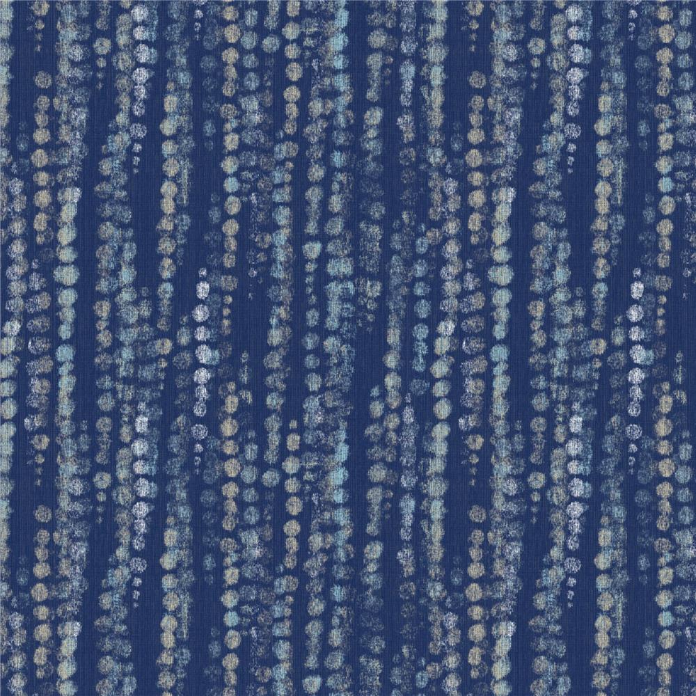 JF Fabrics 52089 67W8611 Impressions Wallpaper in Indigo; Turquoise; Gold; Pink