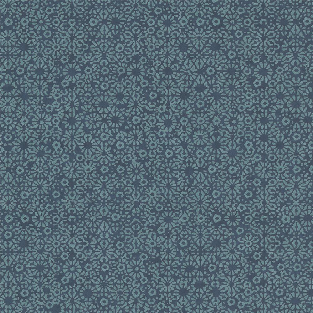 JF Fabrics 52110 65W8811 IN BLOOM Blue Wallpaper