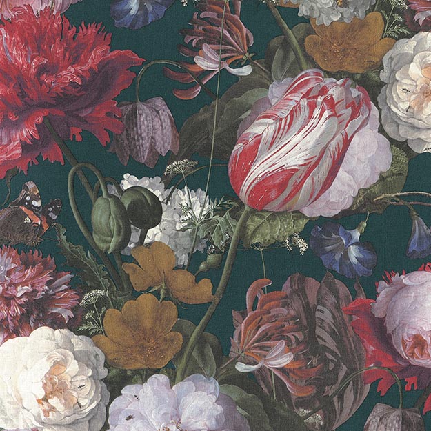 JF Fabrics 5252-67 Floral Straight Match Wallpaper