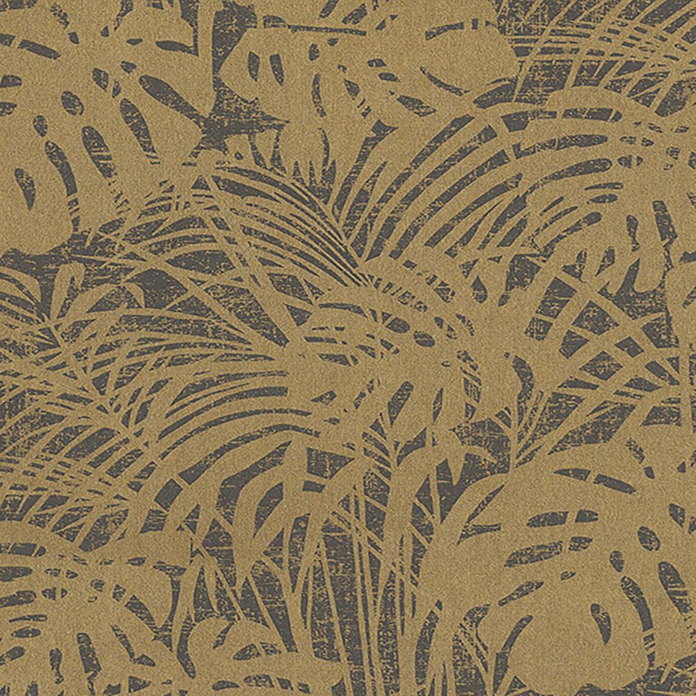 JF Fabrics 5277-17 W7971 Wonderland Wallcoverings Non Woven Textured Palm Leaves Straight Match Wallpaper