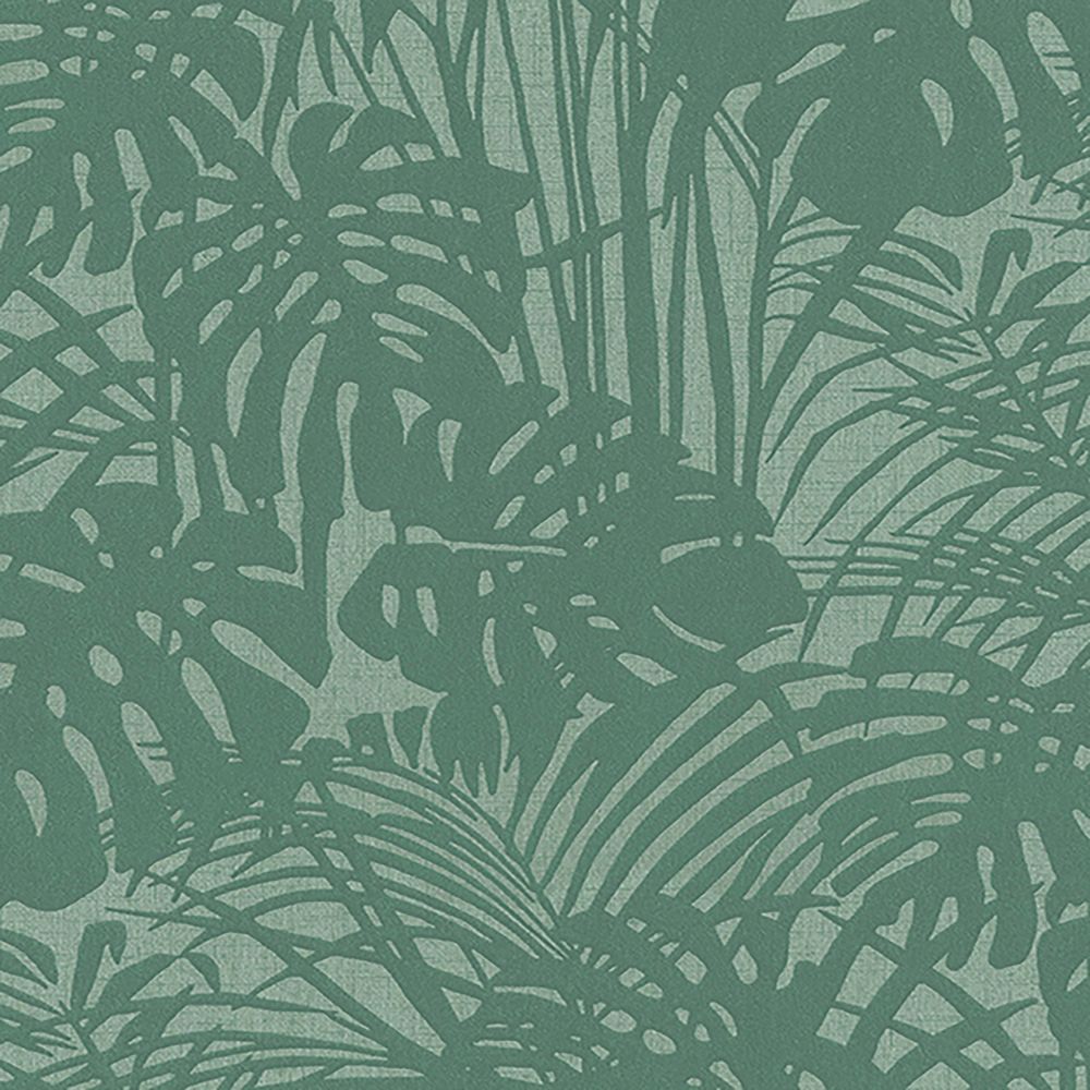 JF Fabrics 5280-65 W7971 Wonderland Wallcoverings Non Woven Textured Palm Leaves Straight Match Wallpaper