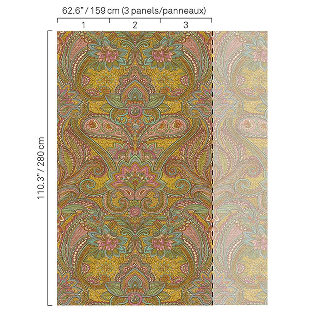 JF Fabrics 5332 17W8251 BOHO CHIC Multi; Yellow; Gold Wallpaper