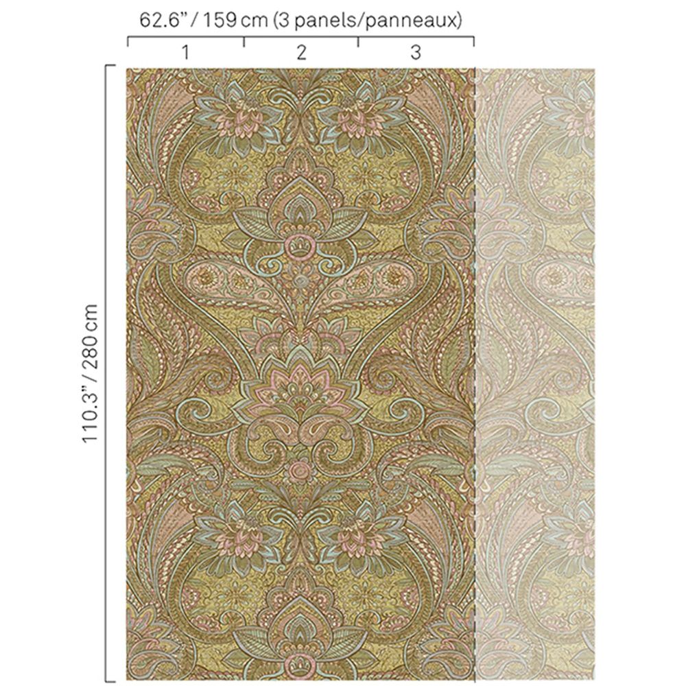 JF Fabrics 5332 74W8251 BOHO CHIC Green; Multi Wallpaper