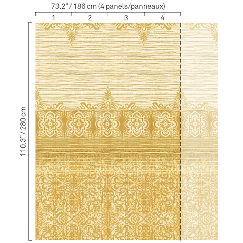 JF Fabrics 5345 16W8251 BOHO CHIC Yellow; Gold Wallpaper