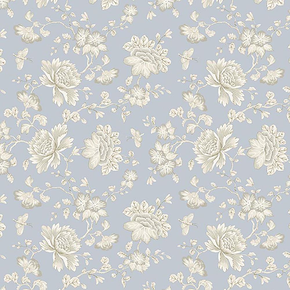 JF Fabrics 7002-63 W7481 Wedgwood Wallcoverings Non Woven Floral Straight Match Wallpaper