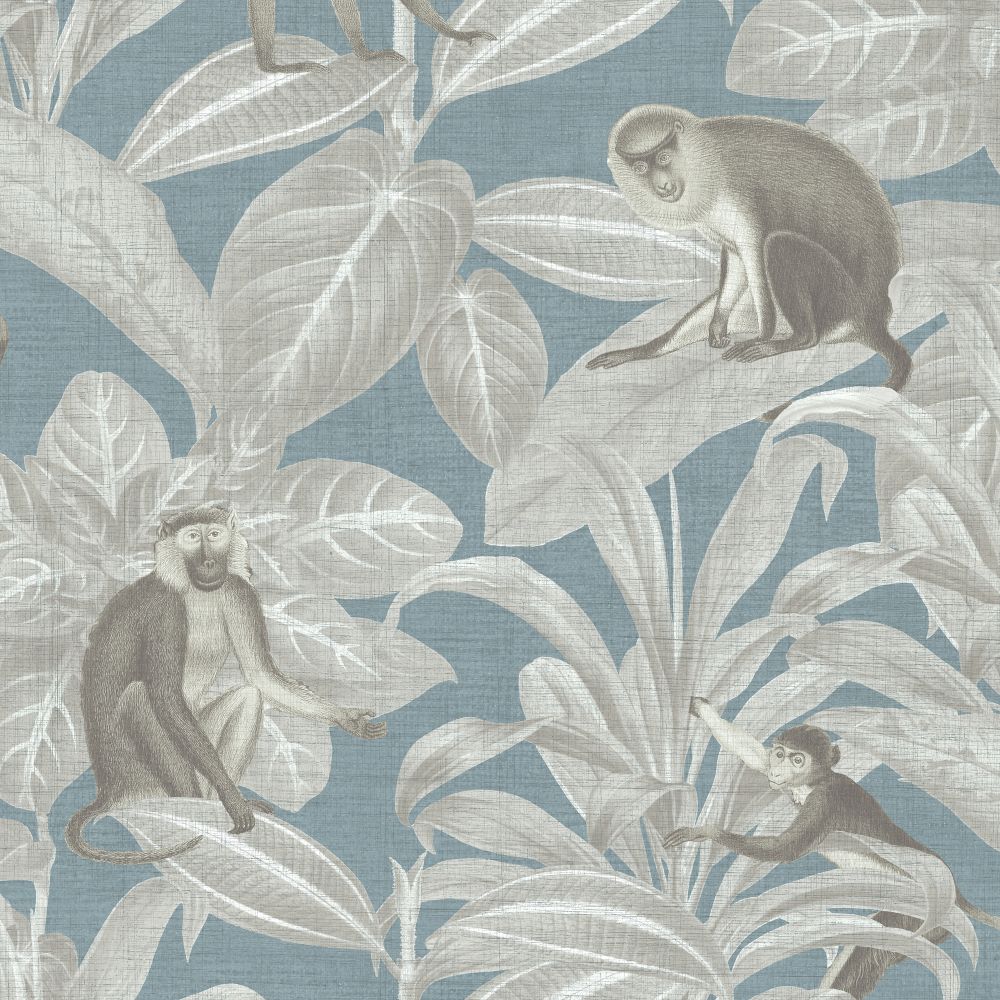JF Fabrics 8188 66W9081 Wallcovering in Blue, Taupe, Teal