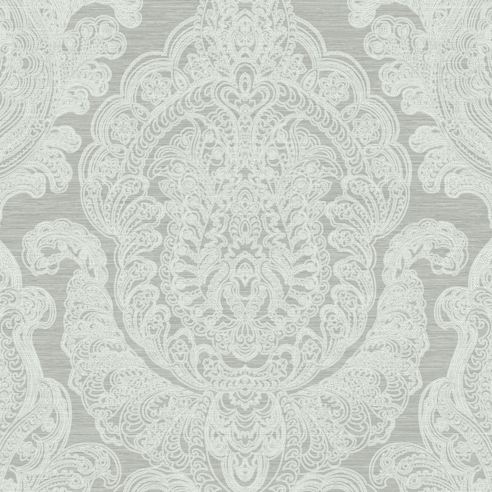 JF Fabrics 8192 92W9081 Wallcovering in Grey, Cream