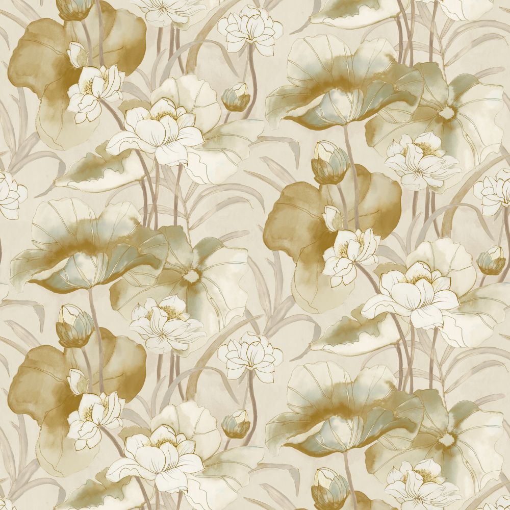 JF Fabric 8237 19W9441 Wallcovering in Yellow, Beige