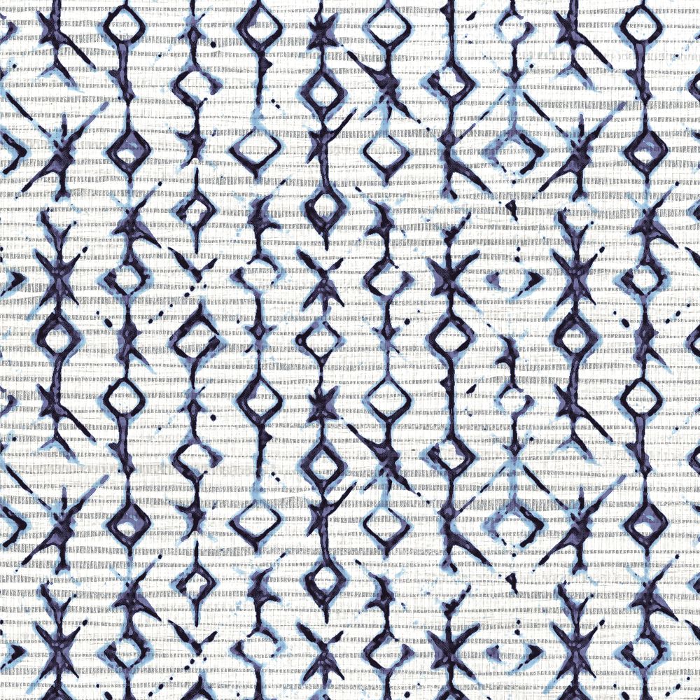 JF Fabrics 9221 63WS131 Indochine Vol. 2 Texture Wallcovering in Blue / Silver