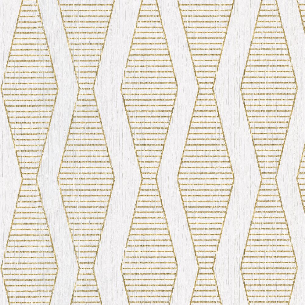 JF Fabrics 9223 91WS131 Indochine Vol. 2 Texture Wallcovering in White / Gold