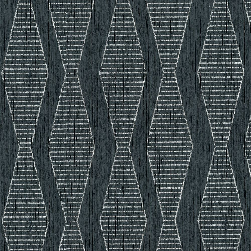 JF Fabrics 9223 98WS131 Indochine Vol. 2 Texture Wallcovering in Black / Silver