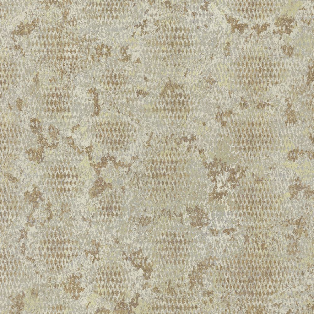 JF Fabrics 9225 17WS131 Indochine Vol. 2 Animals Wallcovering in Yellow / Taupe
