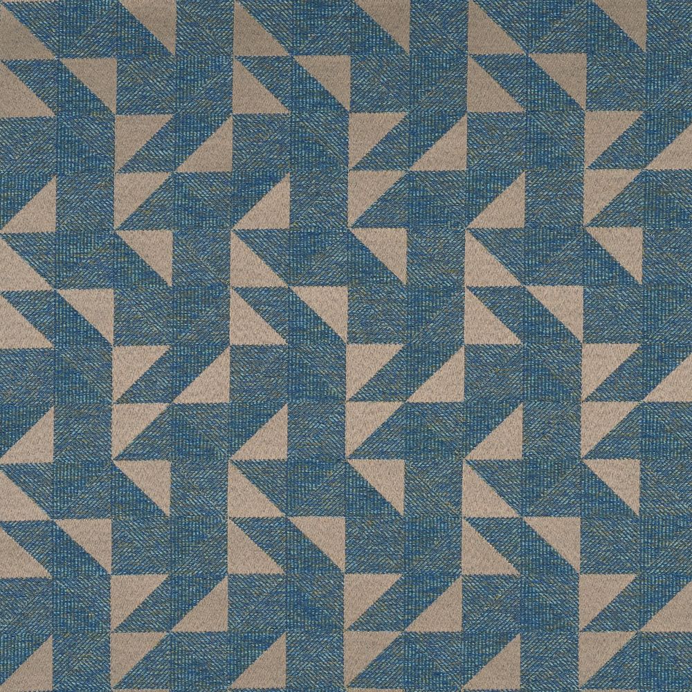 JF Fabrics AHOY 66J8911 Crypton Series 1 Geometric Fabric in Blue / Tan / Green