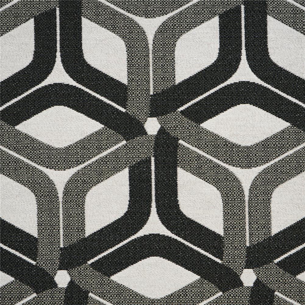 JF Fabric BAYER 98J6541 Fabric in Black,Creme,Beige,Grey,Silver