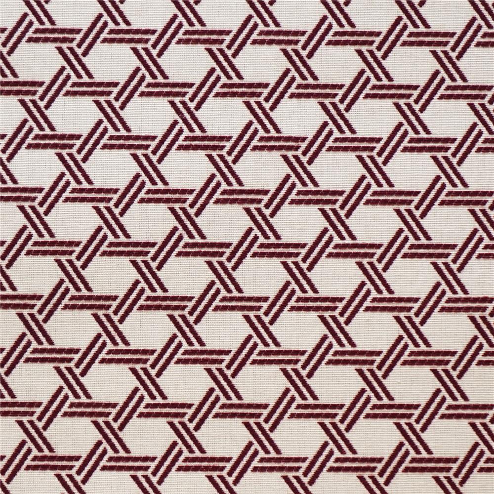 JF Fabric BROOKLYN 49J6811 Fabric in Burgundy,Red