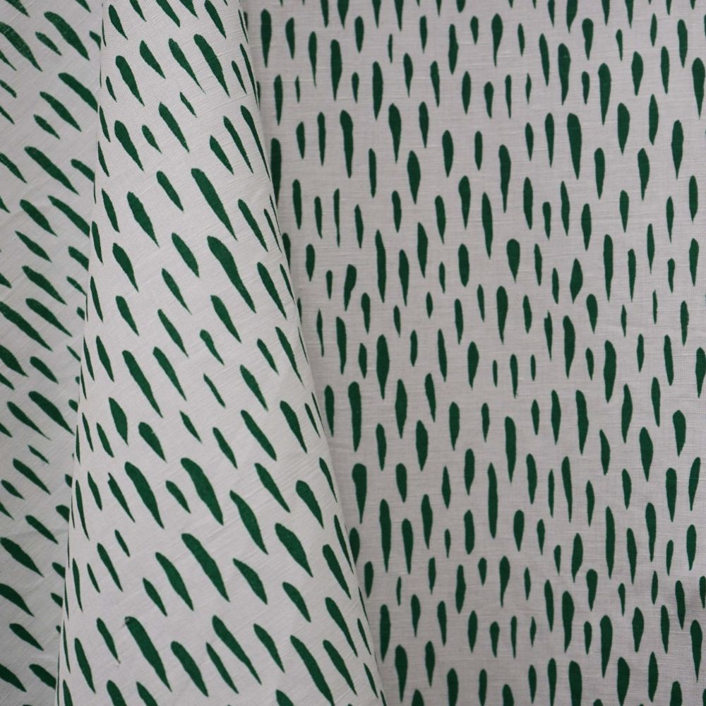 JF Fabrics CONFETTI 77SJ103 Fabric in White, Green