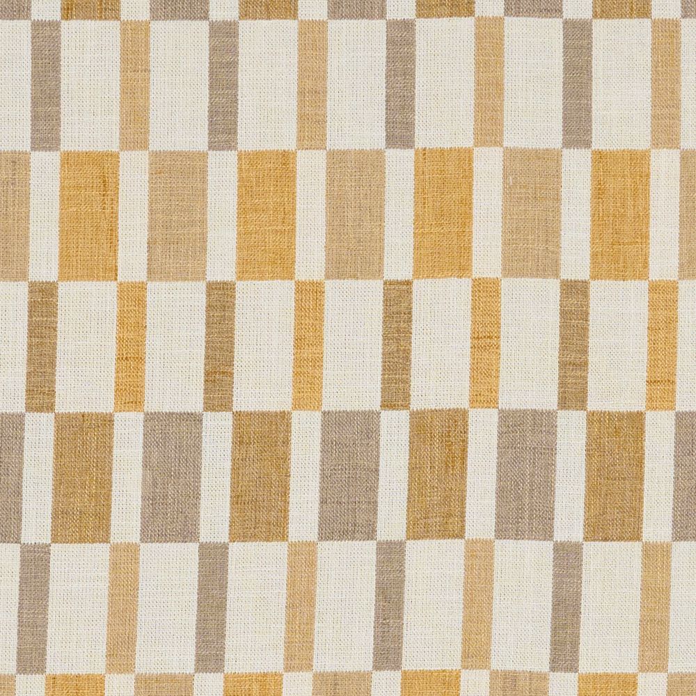 JF Fabric CORALINE 19J9391 Fabric in Yellow, Brown, Cream