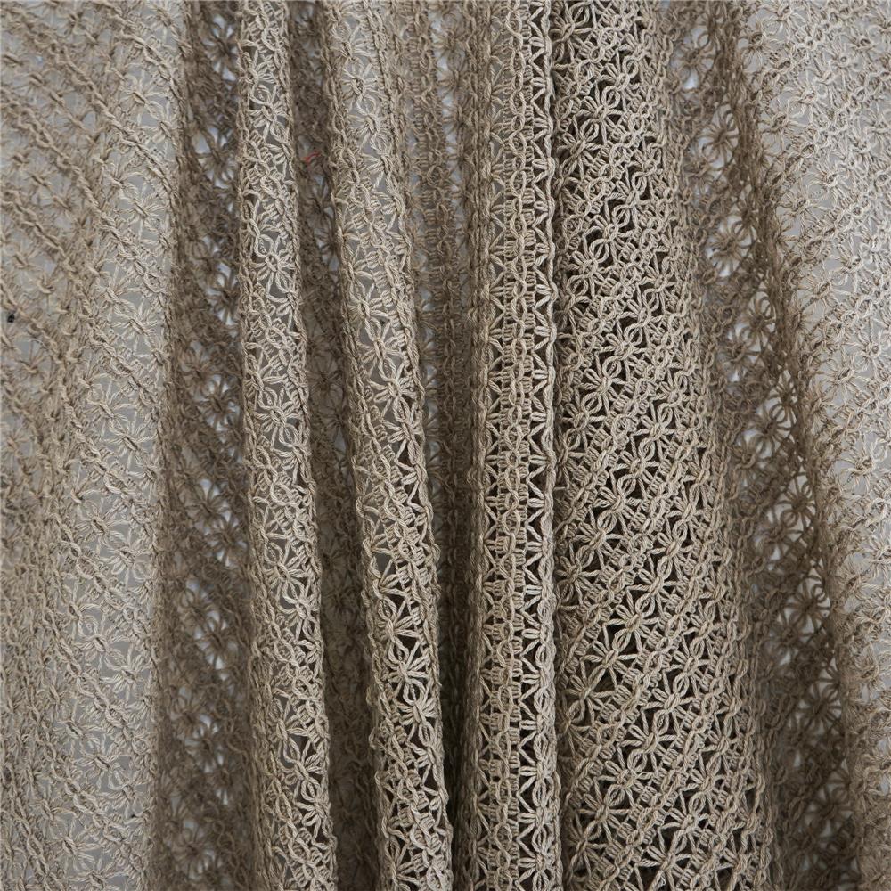 JF Fabrics CROCHET 32SJ101 Fabric in Brown; Creme; Beige