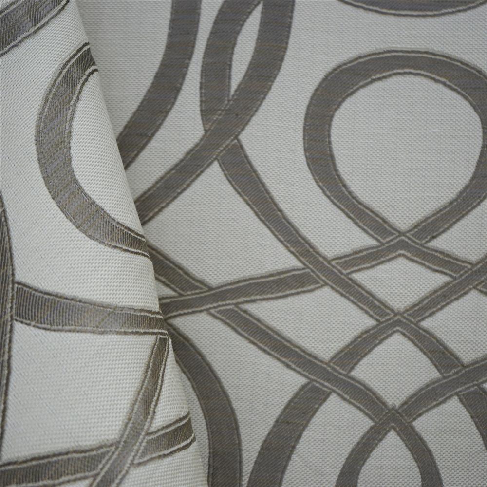 JF Fabrics CYCLONE 95SJ101 Fabric in Grey; Silver; Offwhite; White