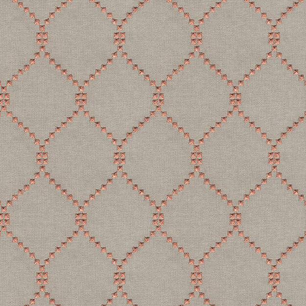 JF Fabric DEMI-26 Color Concepts Coral Sky Emboidered Diamond Fabric