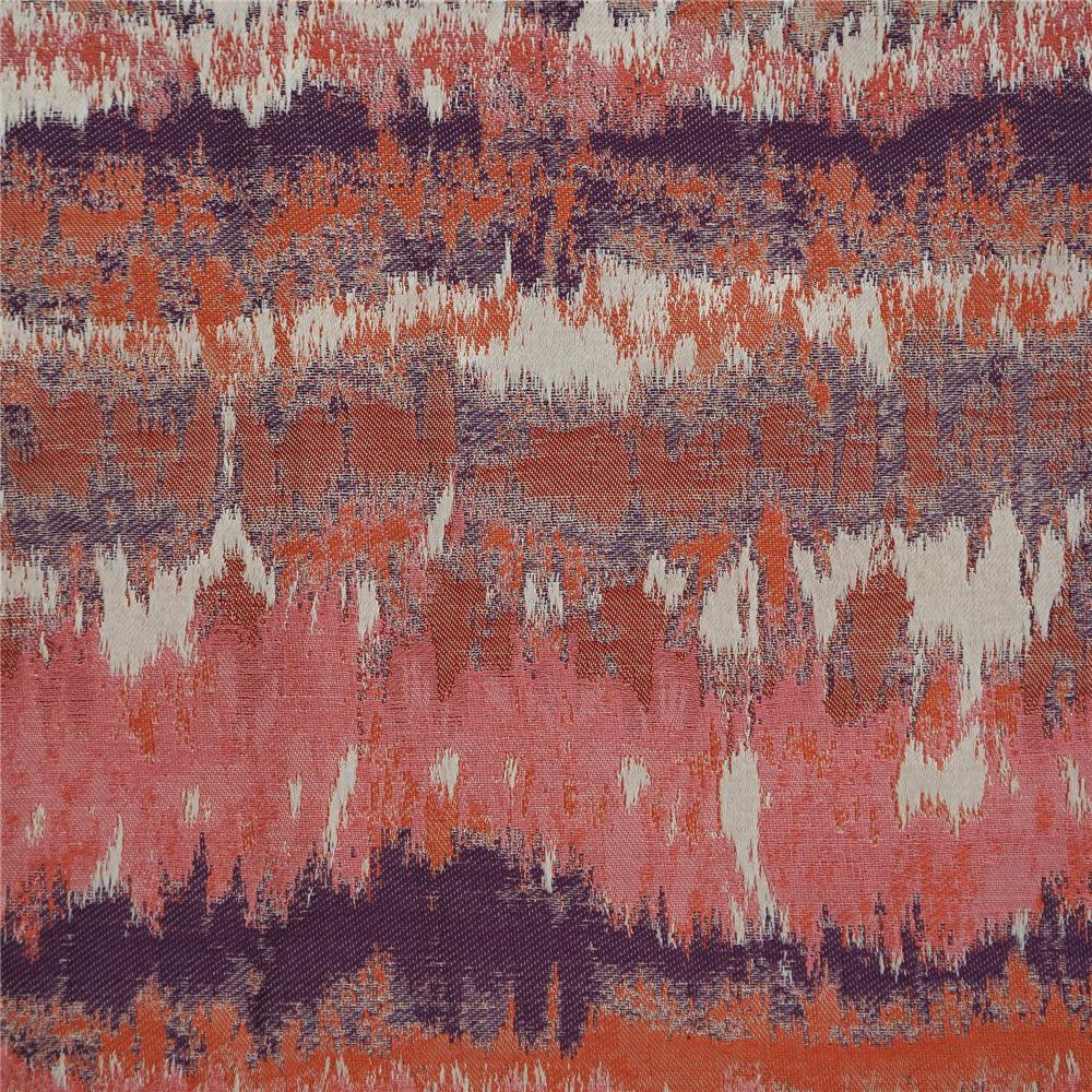 JF Fabrics DUREN 44J6531 Fabric in Burgundy; Red; Creme; Beige; Orange; Rust; Pink; Purple