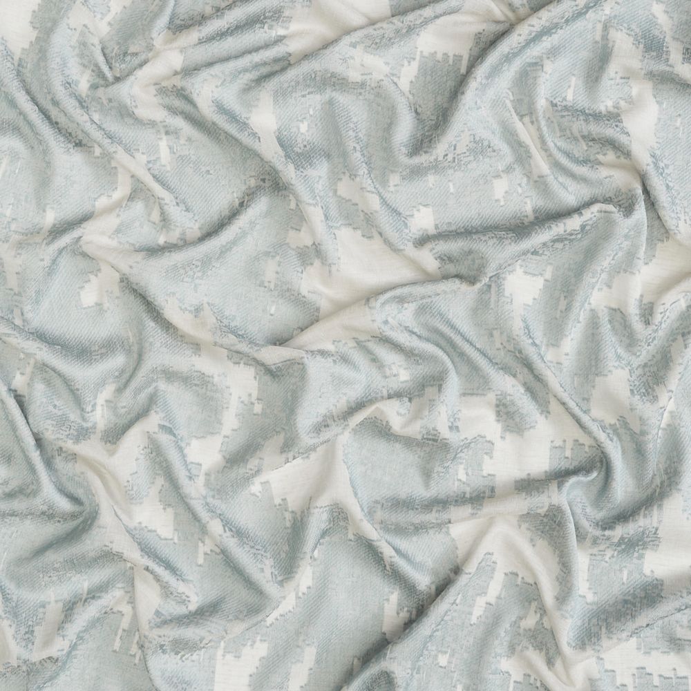 JF Fabrics FLUID 62J9001 Cloud Nine Texture Fabric in Blue / Turquoise / Ivory