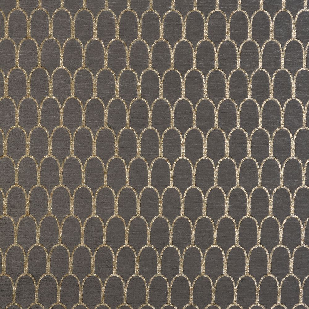 JF Fabrics GLITTER 98J8921 Velocity Crypton Home Geometric Fabric in Grey / Gold