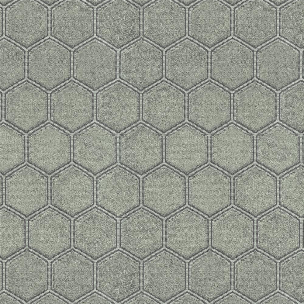 JF Fabric HONEYCOMB 94J8591 Fabric in Grey,Silver