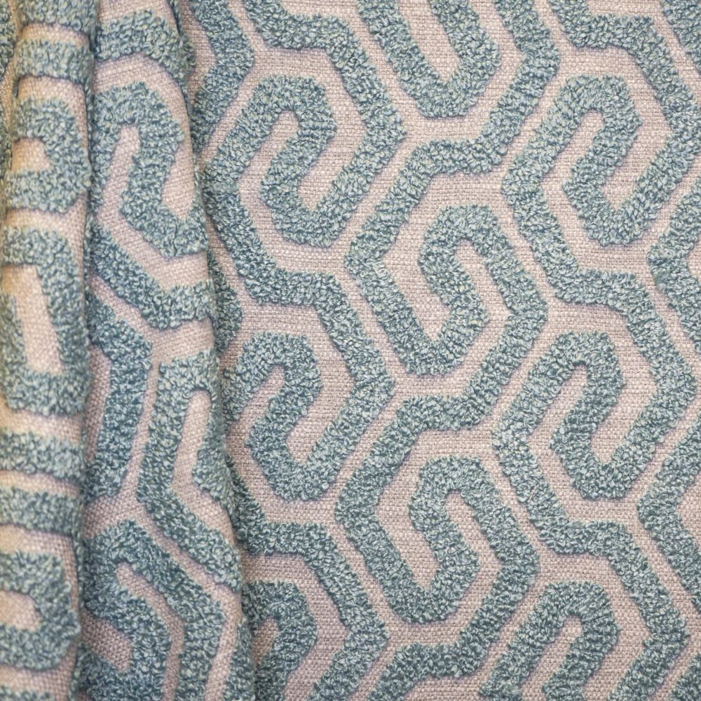 JF Fabrics INTERVAL 63J9161 Drapery Fabric in Blue, Cyan