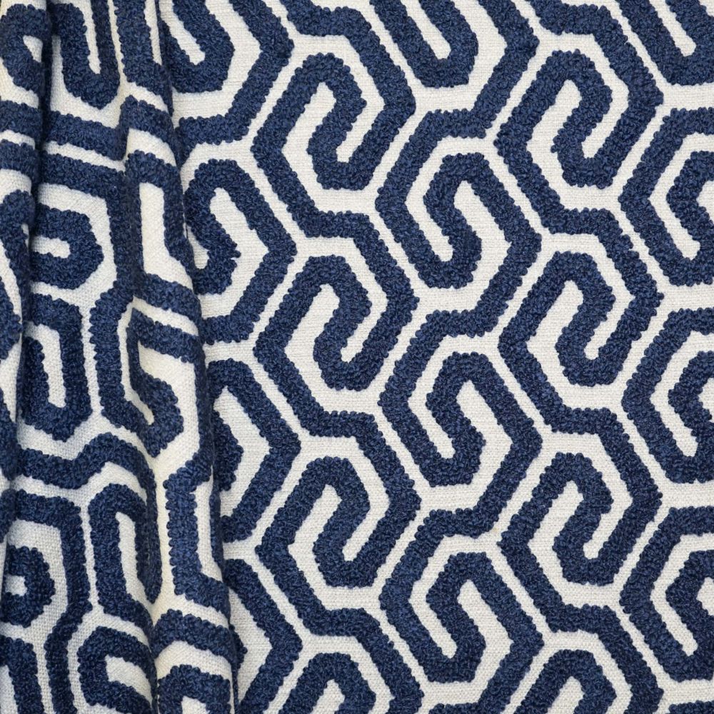 JF Fabrics INTERVAL 69J9161 Drapery Fabric in Blue, Royal Blue