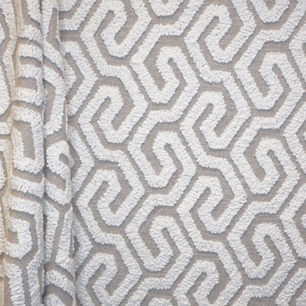 JF Fabrics INTERVAL 91J9161 Drapery Fabric in Grey, White