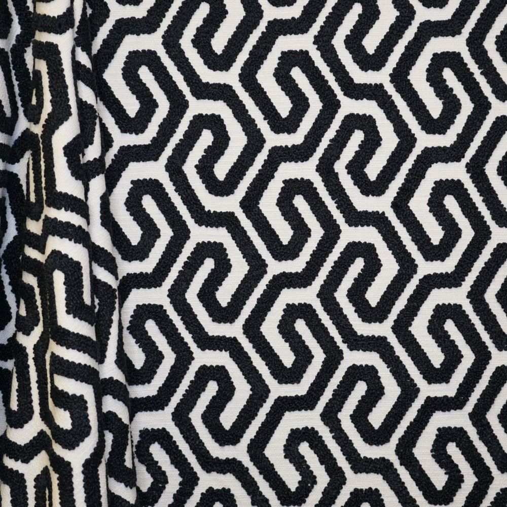 JF Fabrics INTERVAL 99J9161 Drapery Fabric in Black