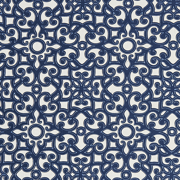 JF Fabric KANDURI 67J8211 Fabric in Blue,White