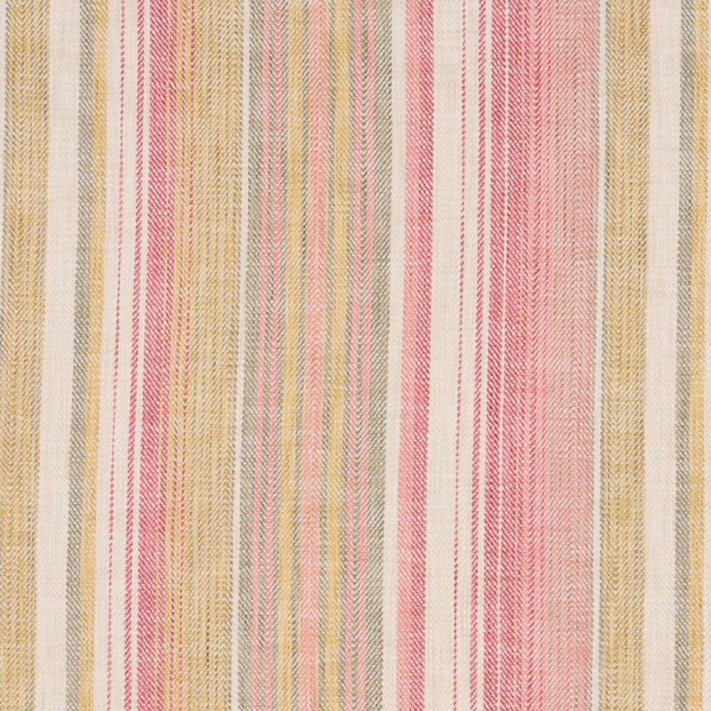 JF Fabrics KINNEY 47J9431 Fabric in Pink/ Yellow/ Grey/ Green/ Red