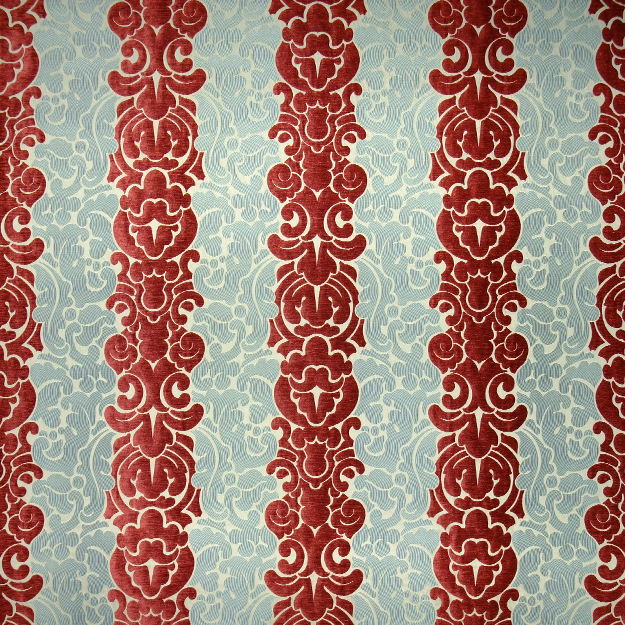 JF Fabric LUCERA 48SJ101 Fabric in Blue,Burgundy,Red,Green,Taupe