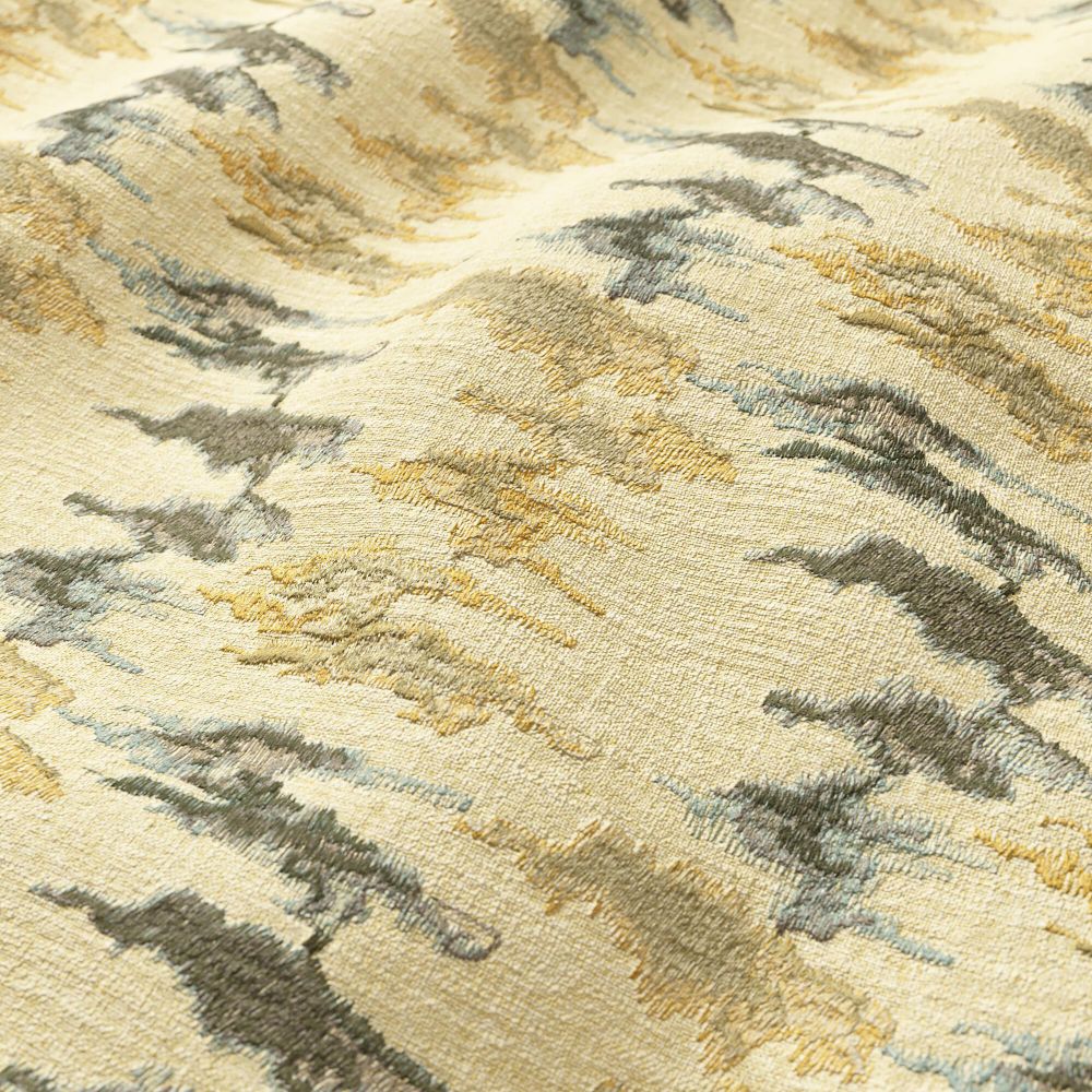 JF Fabrics MOMBASA 14J9161 Drapery Fabric in Yellow, Tan, Blue