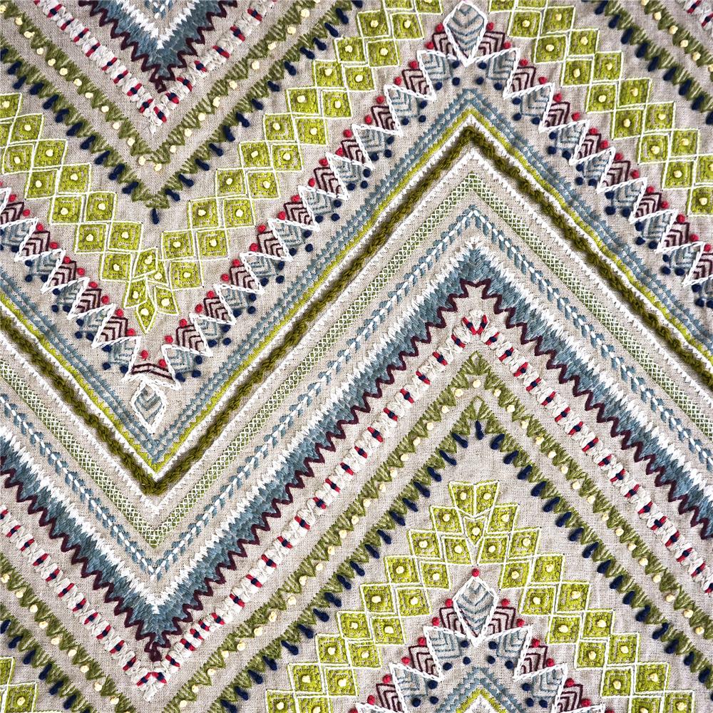 JF Fabrics MORELLA 75SJ101 Fabric in Green; Multi