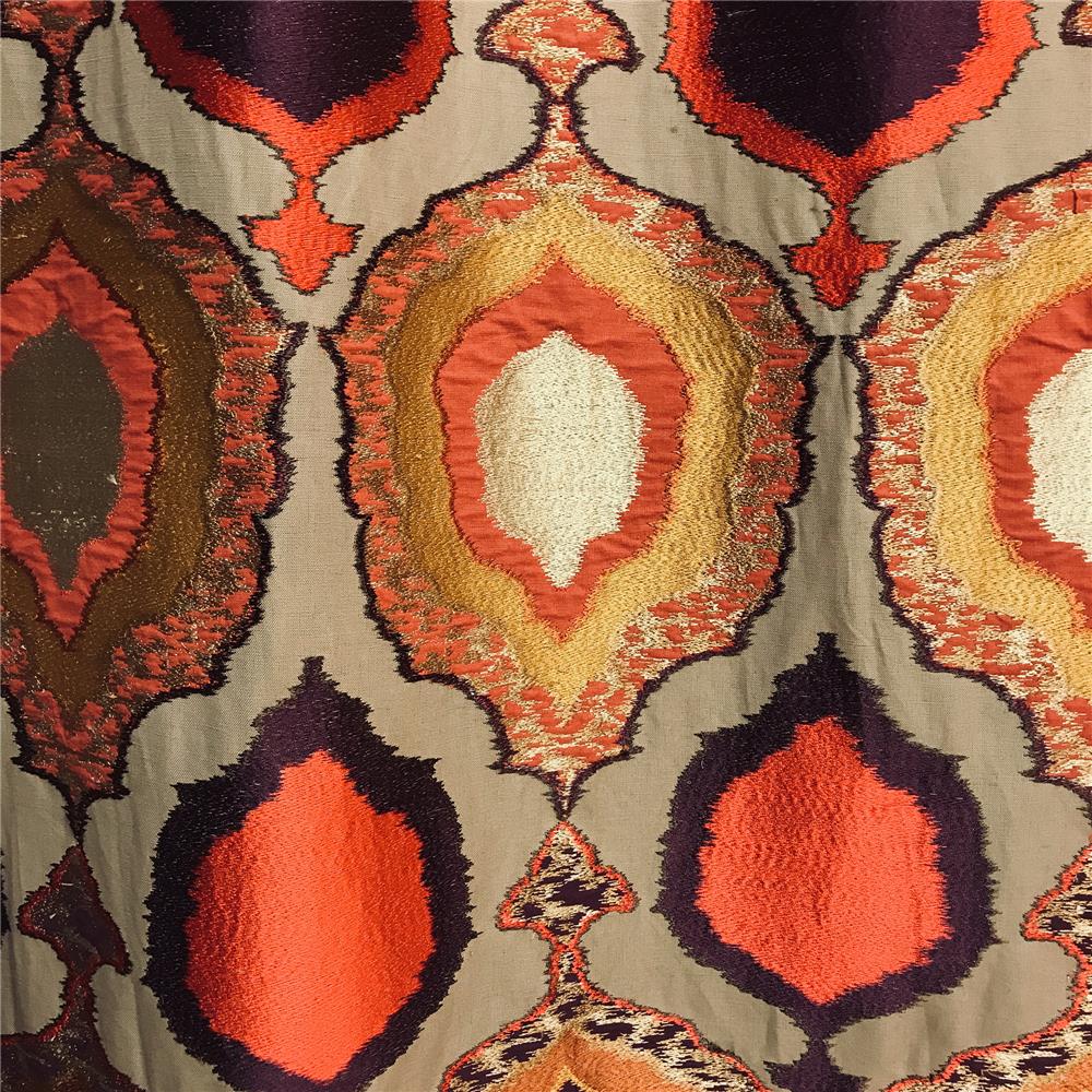 JF Fabrics NOMAD 43SJ101 Fabric in Brown; Burgundy; Red; Creme; Beige; Multi; Orange; Rust; Pink; Purple; Taupe; Yellow; Gold