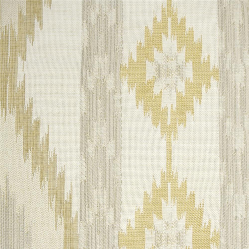 JF Fabrics NOVAK 92J6541 Fabric in Creme; Beige; Grey; Silver; Yellow; Gold
