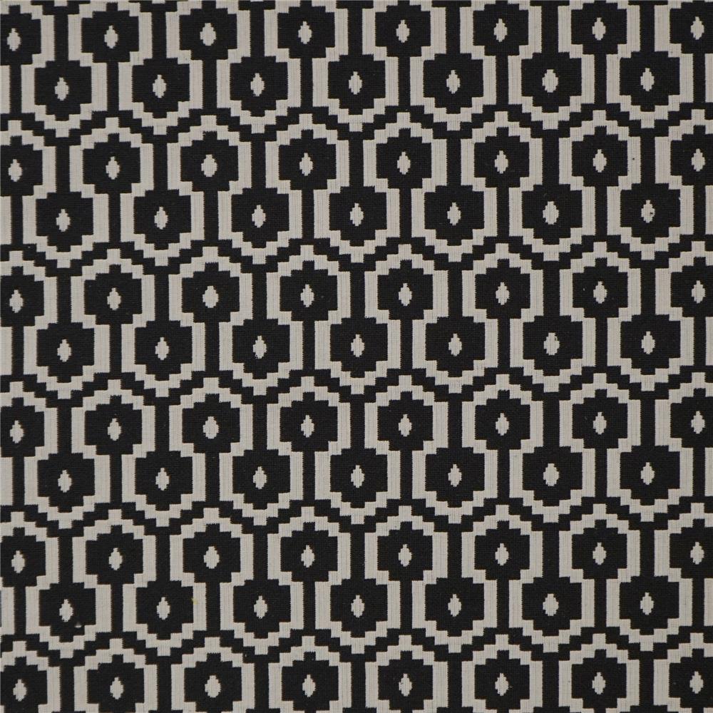 JF Fabrics ORSAY 97J6621 Fabric in Black; Offwhite; White