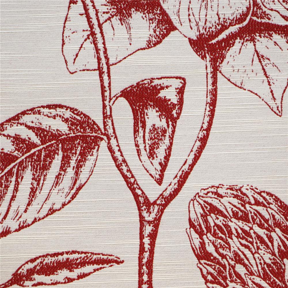 JF Fabrics PALERMO 45J6811 Fabric in Burgundy; Red