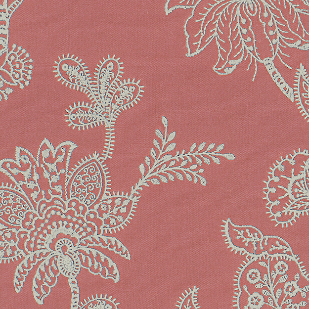 JF Fabric PLIE-26 Color Concepts Coral Sky Embroidered Floral Fabric