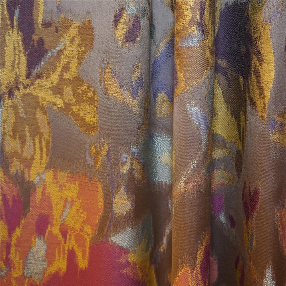 JF Fabrics RENOIR 56SJ101 Fabric in Blue; Brown; Pink; Purple; Yellow; Gold